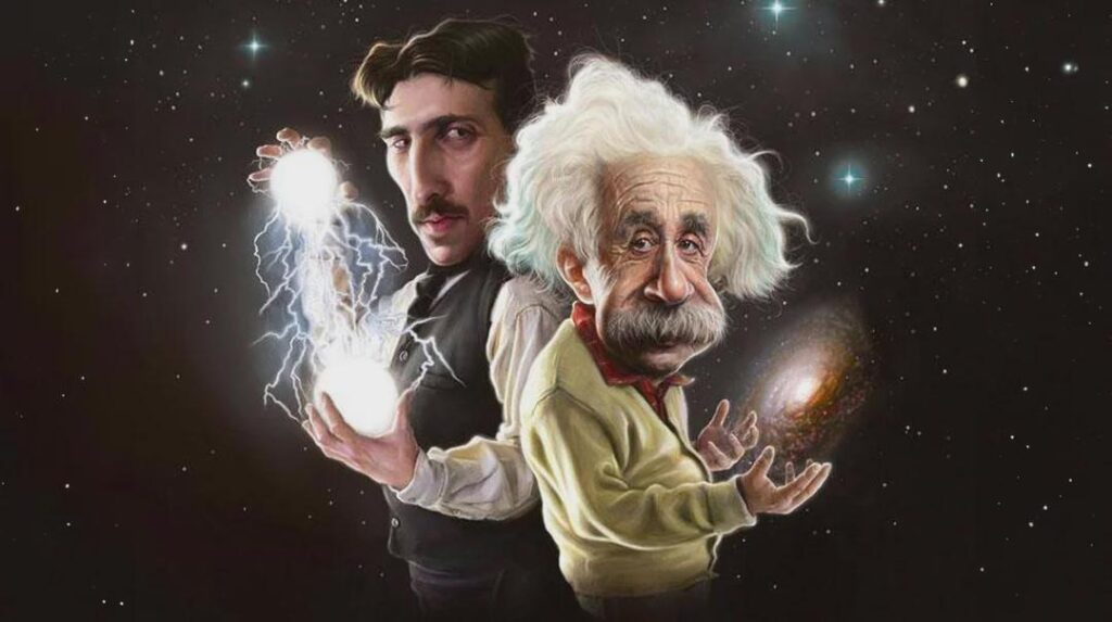 albert einstein and nikola tesla
